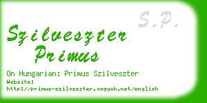 szilveszter primus business card